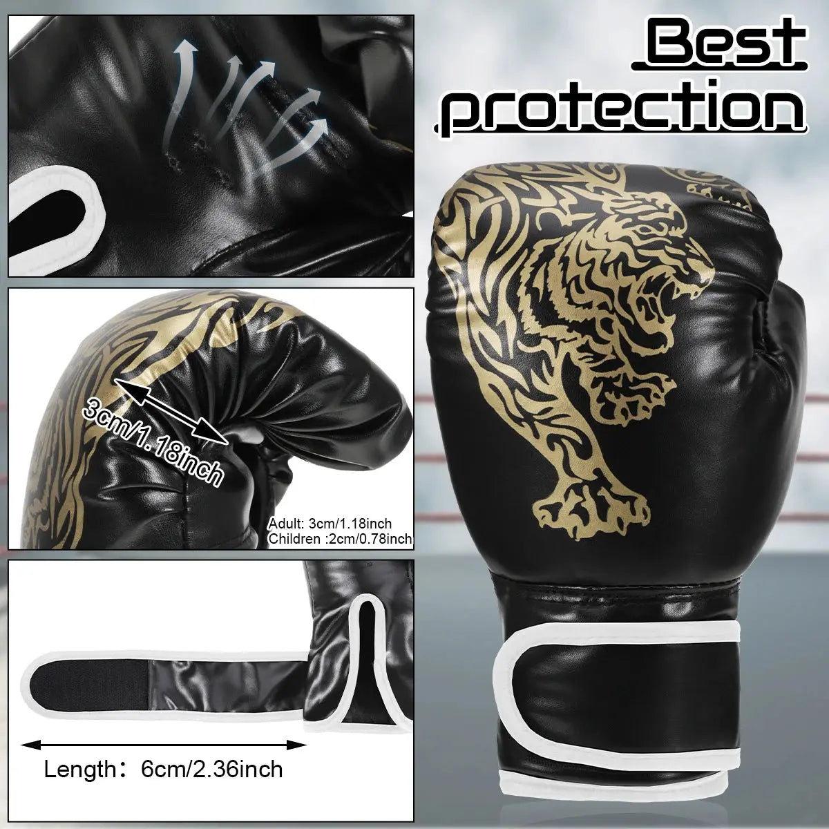 Premium Breathable PU Leather Boxing Gloves for Adults & Kids - Perfect for Training, Kickboxing, and Gym Workouts!