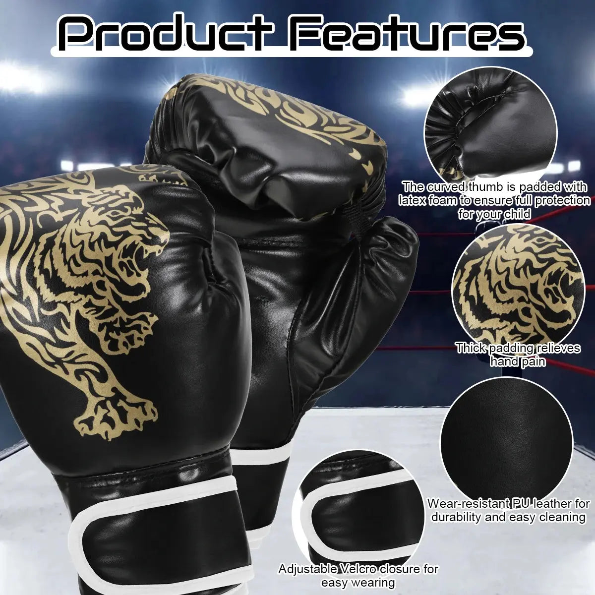 Premium Breathable PU Leather Boxing Gloves for Adults & Kids - Perfect for Training, Kickboxing, and Gym Workouts!