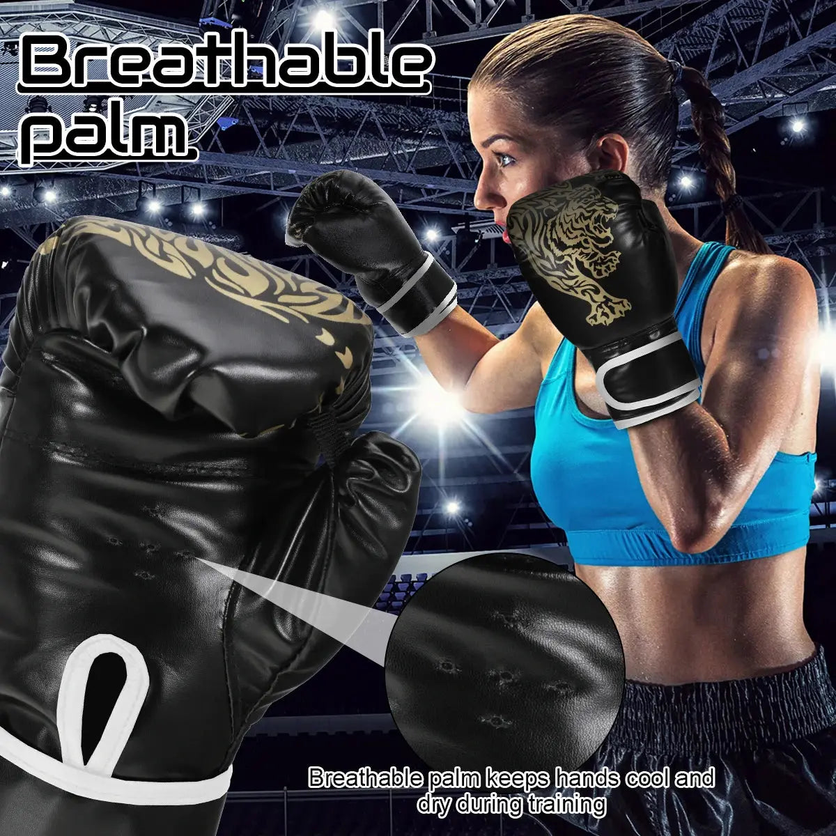 Premium Breathable PU Leather Boxing Gloves for Adults & Kids - Perfect for Training, Kickboxing, and Gym Workouts!