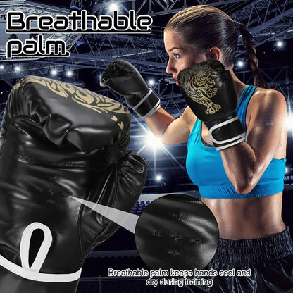 Premium Breathable PU Leather Boxing Gloves for Adults & Kids - Perfect for Training, Kickboxing, and Gym Workouts!